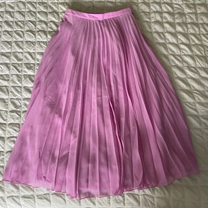 ASOS pink pleated midi skirt